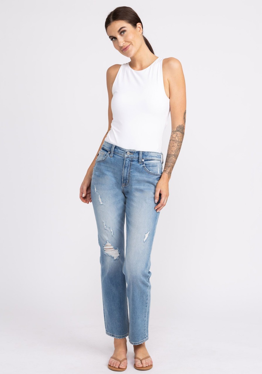 Women KANCAN Straight Jeans | High Rise Slim Straight Jeans