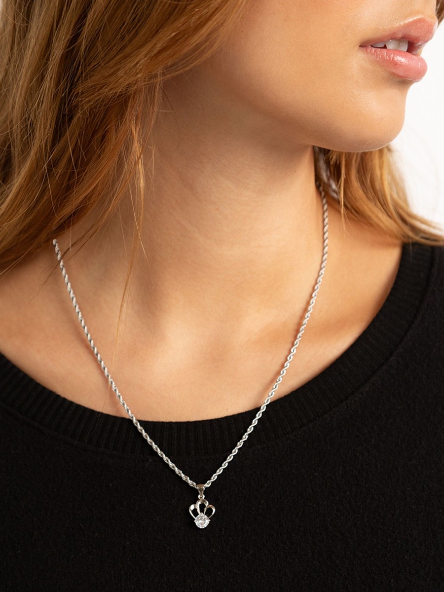 Women kismet Jewellery | Silver Necklace With Jewel Pendant