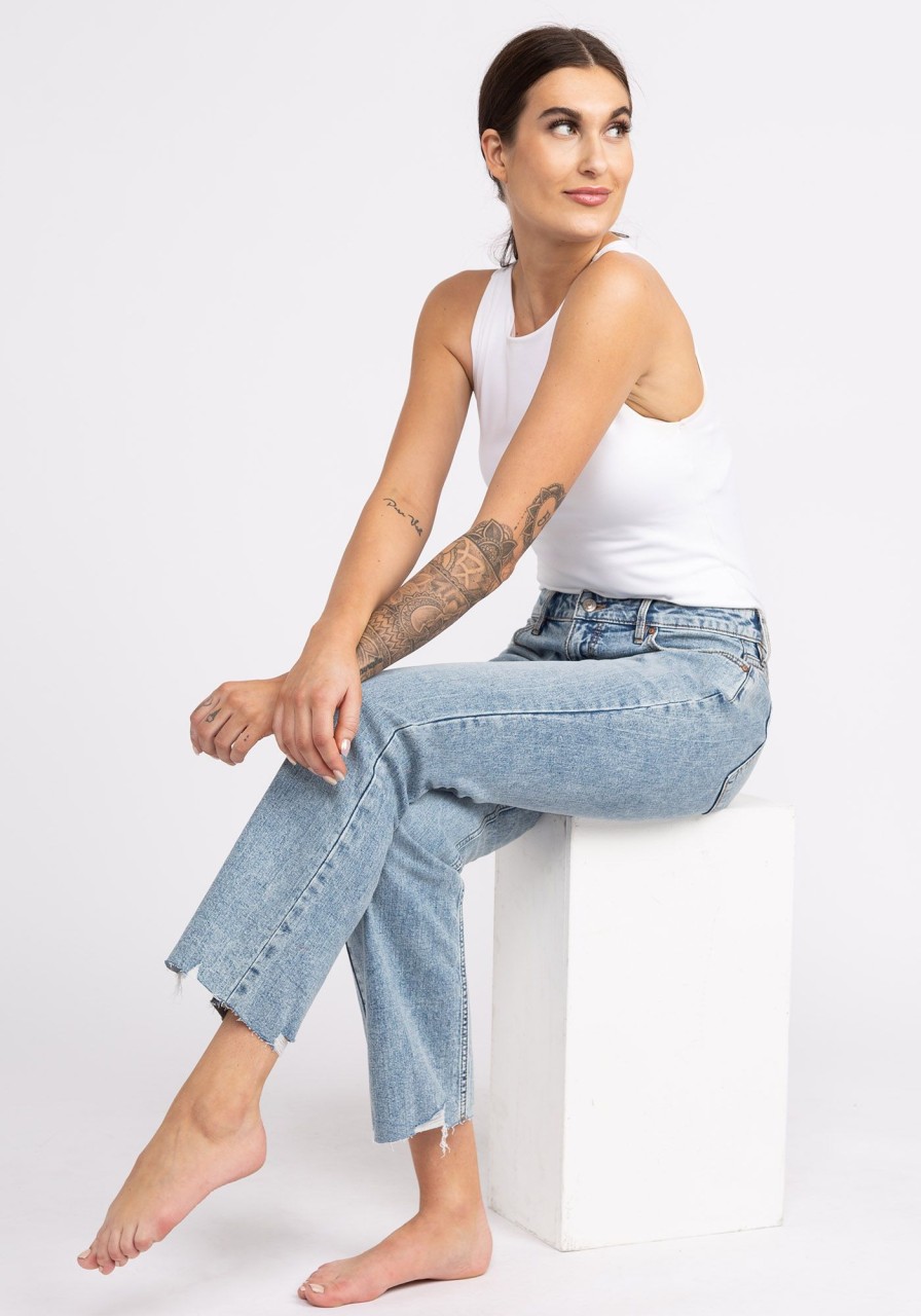 Women BOOTLEGGER Bootcut Jeans | Mid Rise Relaxed Boot Cut Jeans