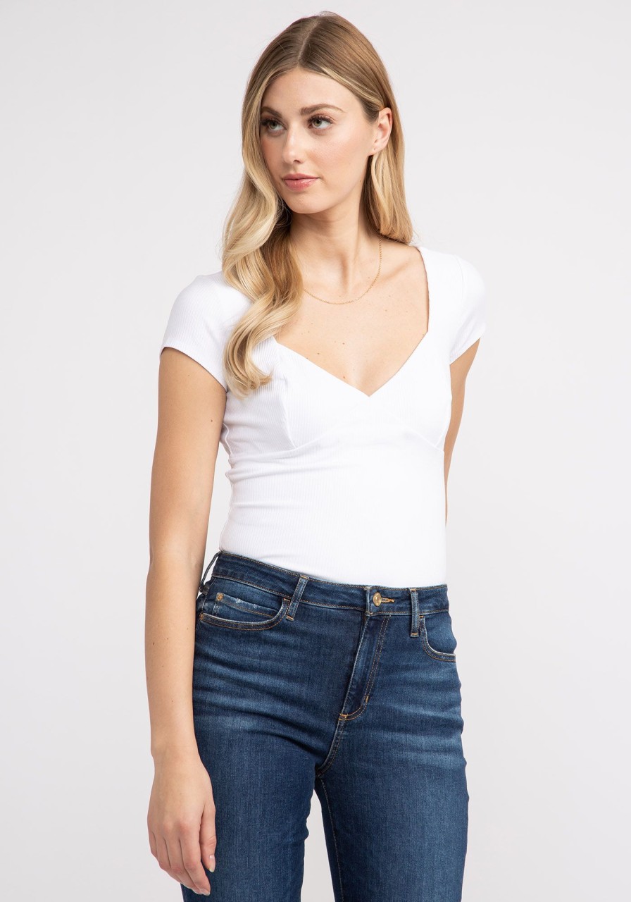 Women GUESS T-Shirts & Tanks | Nataly Sweetheart Neck Top