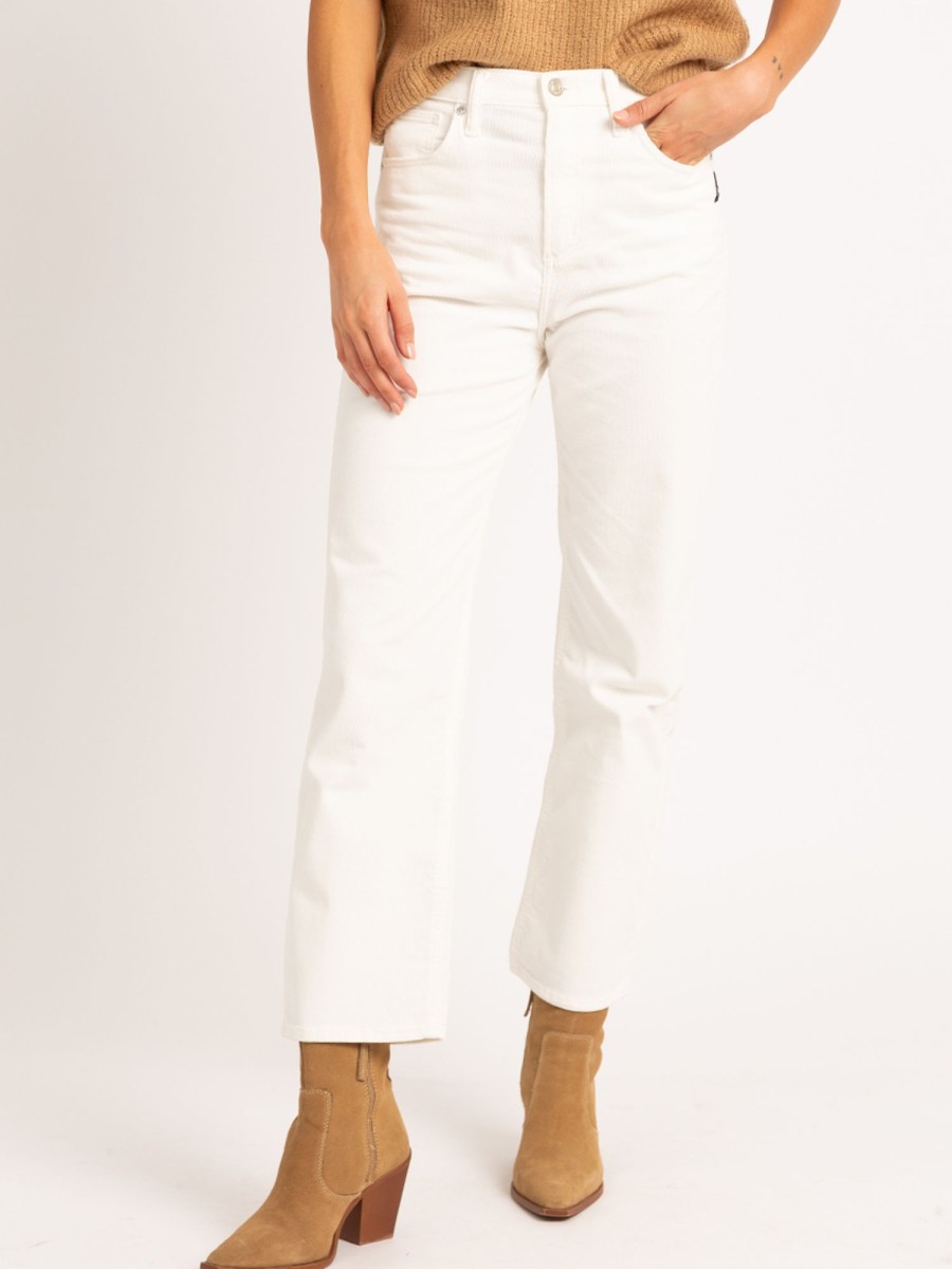 Women Silver Straight Jeans | Highly Desirable Corduroy Straight Jean