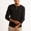 Men DISTILLERY Long Sleeve T-Shirts | Everett Waffle Textured Henley Long Sleeve