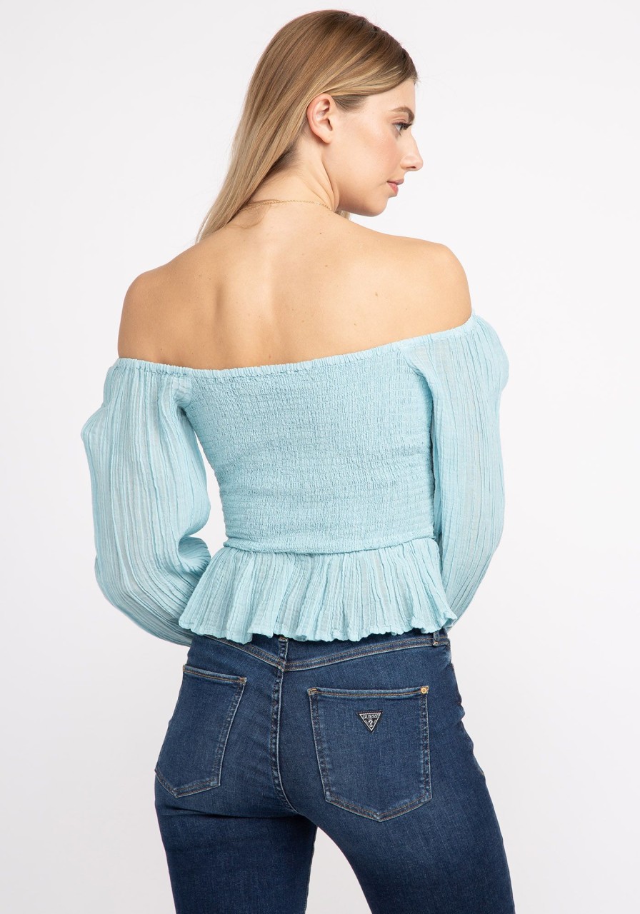 Women GUESS Shirts & Blouses | Cassi Off Shoulder Top