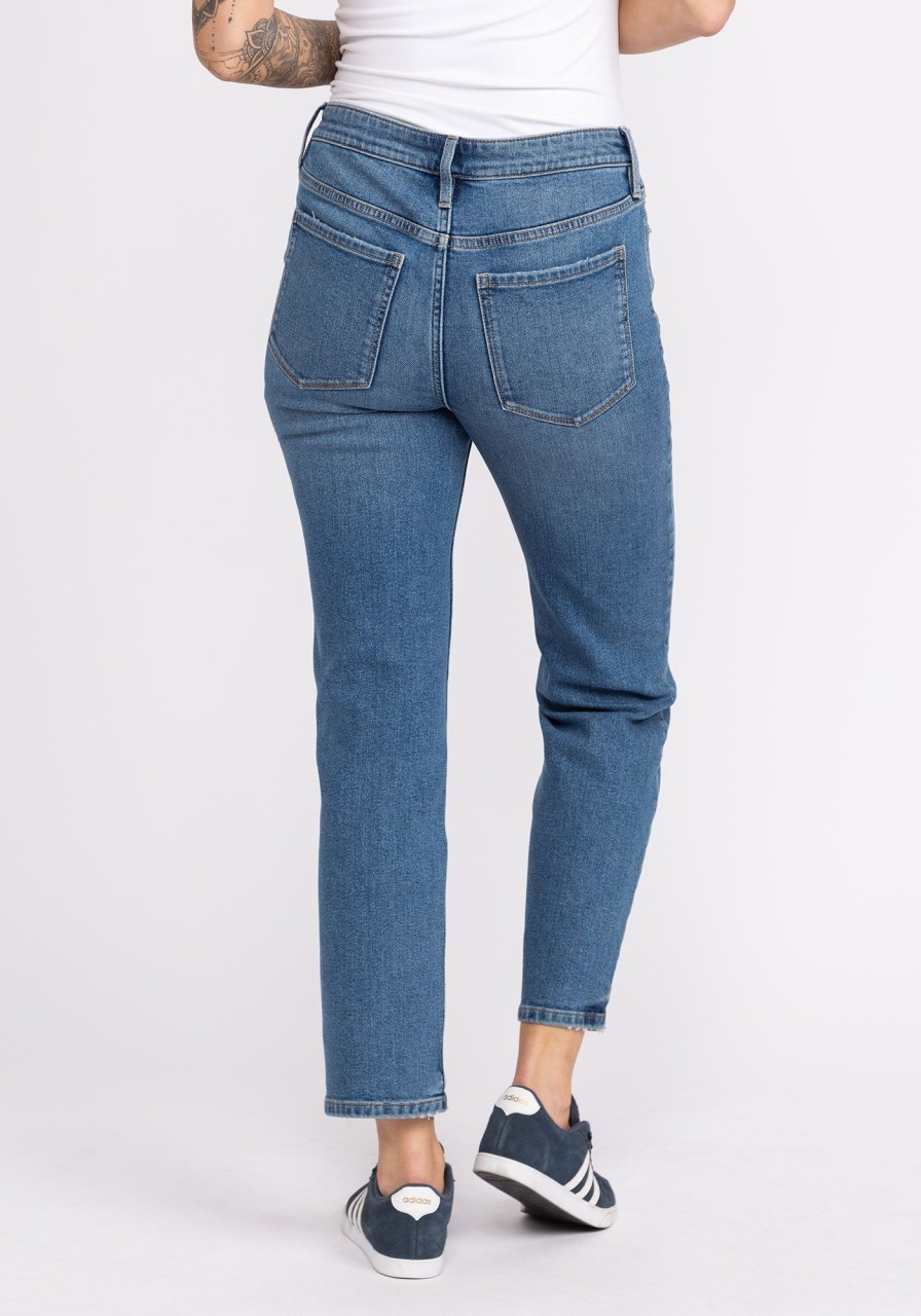 Women BOOTLEGGER Straight Jeans | Smart Denim High Rise Straight Leg Jeans