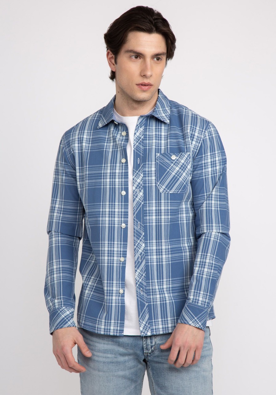 Men DISTILLERY Shirts | Liam Pocket Long Sleeve Shirt