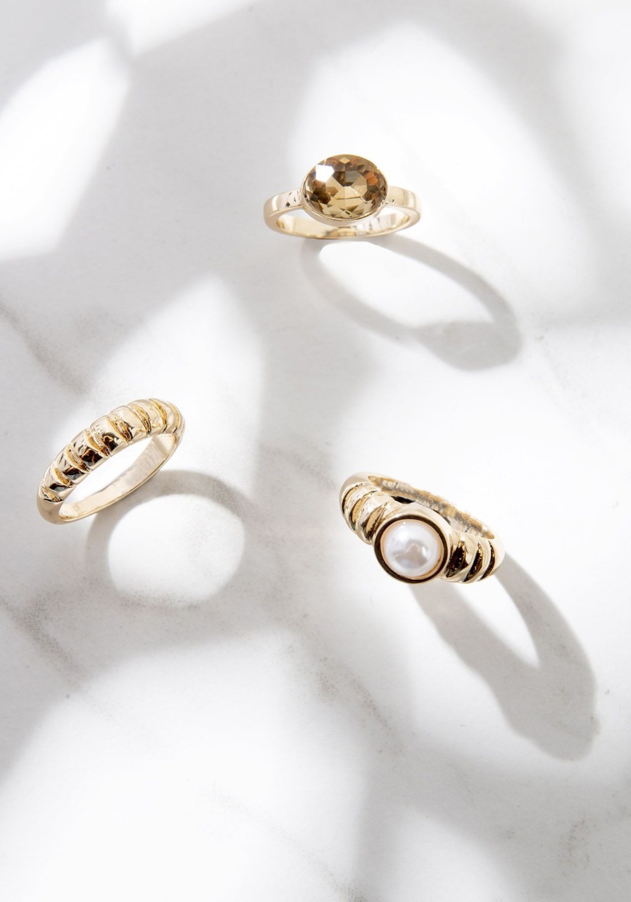 Women kismet Jewellery | 3 Pack Of Gold Stacking Rings