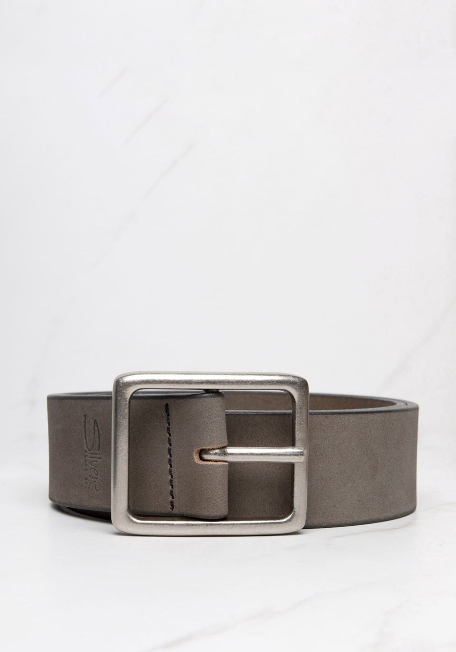 Men silver Belts | Men'S Belt With Nubuck Leather