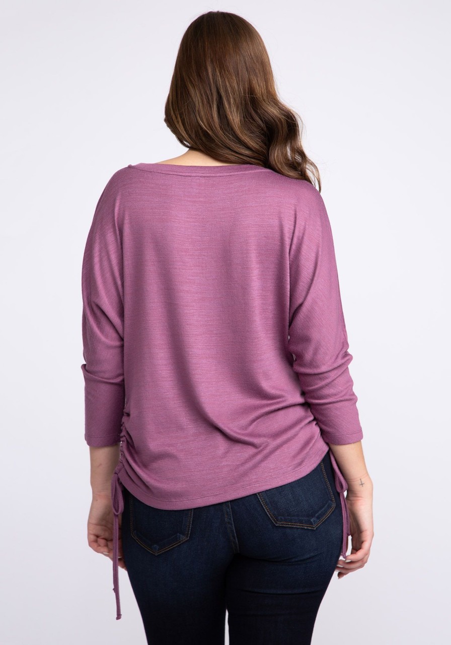 Women KISMET T-Shirts & Tanks | Desiree 3/4 Dolman Sleeve Side Tie Top