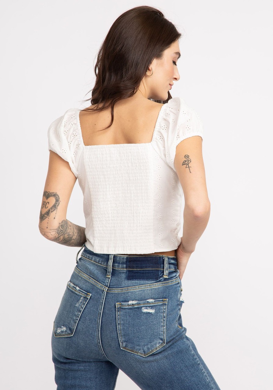 Women KISMET Shirts & Blouses | Viola Eyelet Corset Top