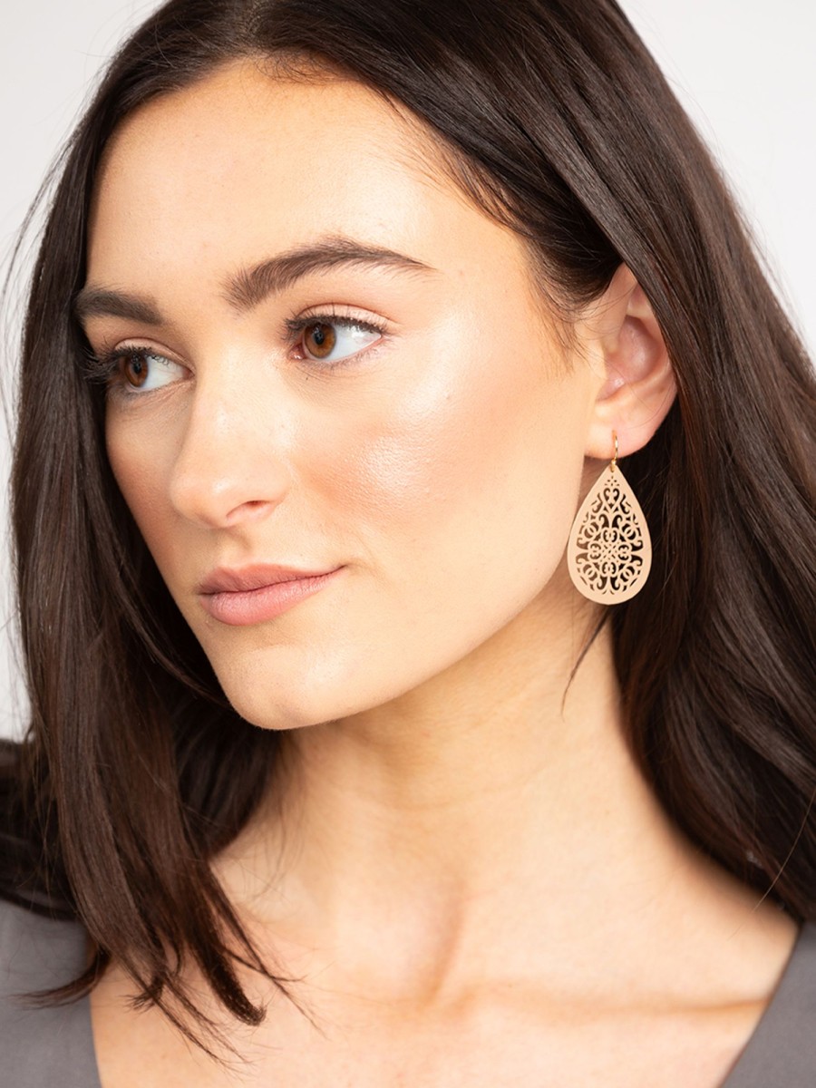 Women KISMET Jewellery | Beige Filigree Earrings