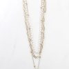 Women BOOTLEGGER Jewellery | Triple Layered Pearl And Chain Necklace