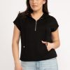 Women KISMET Hoodies & Sweatshirts | Diana Short Sleeve 1/4 Zip Popover