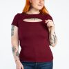 Women GVO T-Shirts & Tanks | Lea Cut Out Short Sleeve Tee