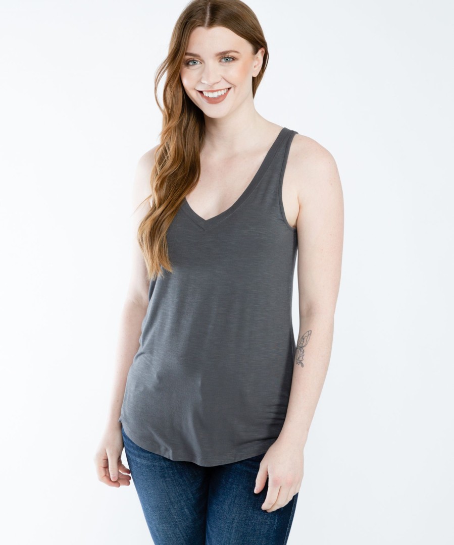 Women KISMET T-Shirts & Tanks | Textured Knit V Neck Tank - Ela