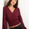 Women kismet Shirts & Blouses | Siera Textured V-Neck Blouse