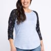 Women KISMET T-Shirts & Tanks | Melinda Printed 3/4 Sleeve