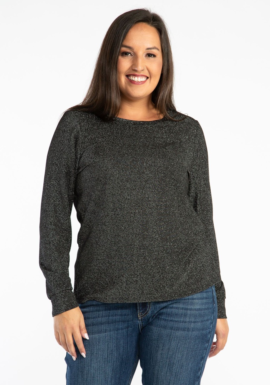 Women KISMET T-Shirts & Tanks | Raya Open Back Sparkle Long Sleeve Tee