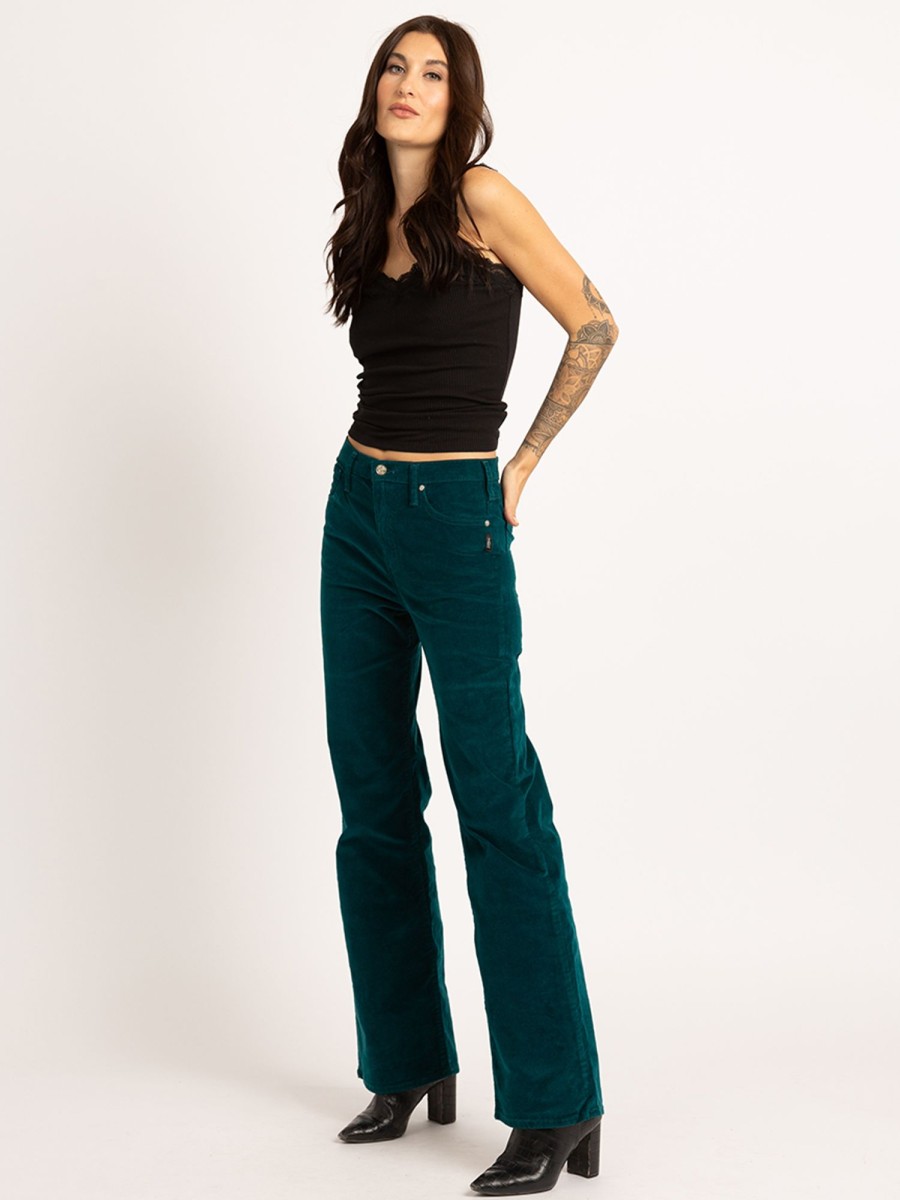 Women SILVER Straight Jeans | Highly Desirable Corduroy Trouser Jean