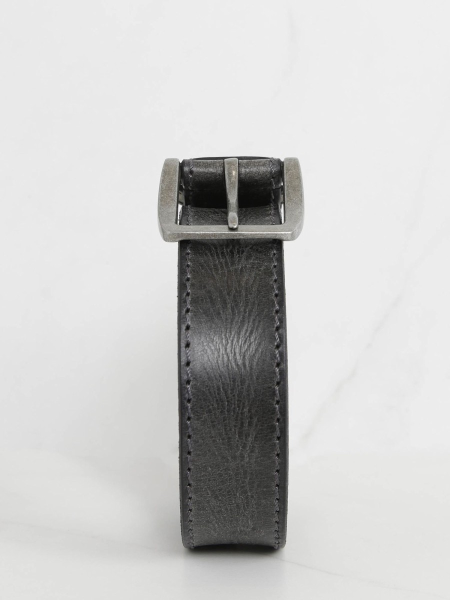 Men SILVER Belts | Men'S Vintage Finish Leather Belt