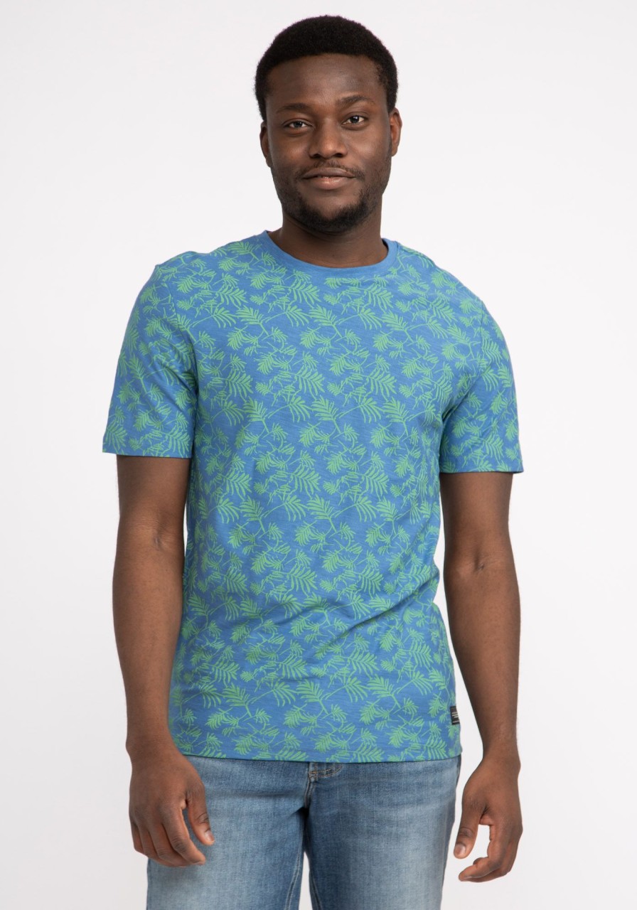 Men SILVER T-Shirts | Leaf All Over Print T-Shirt