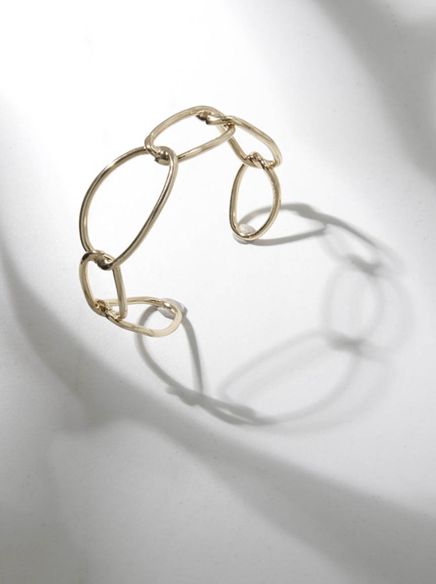 Women kismet Jewellery | Gold Link Cuff Bracelet