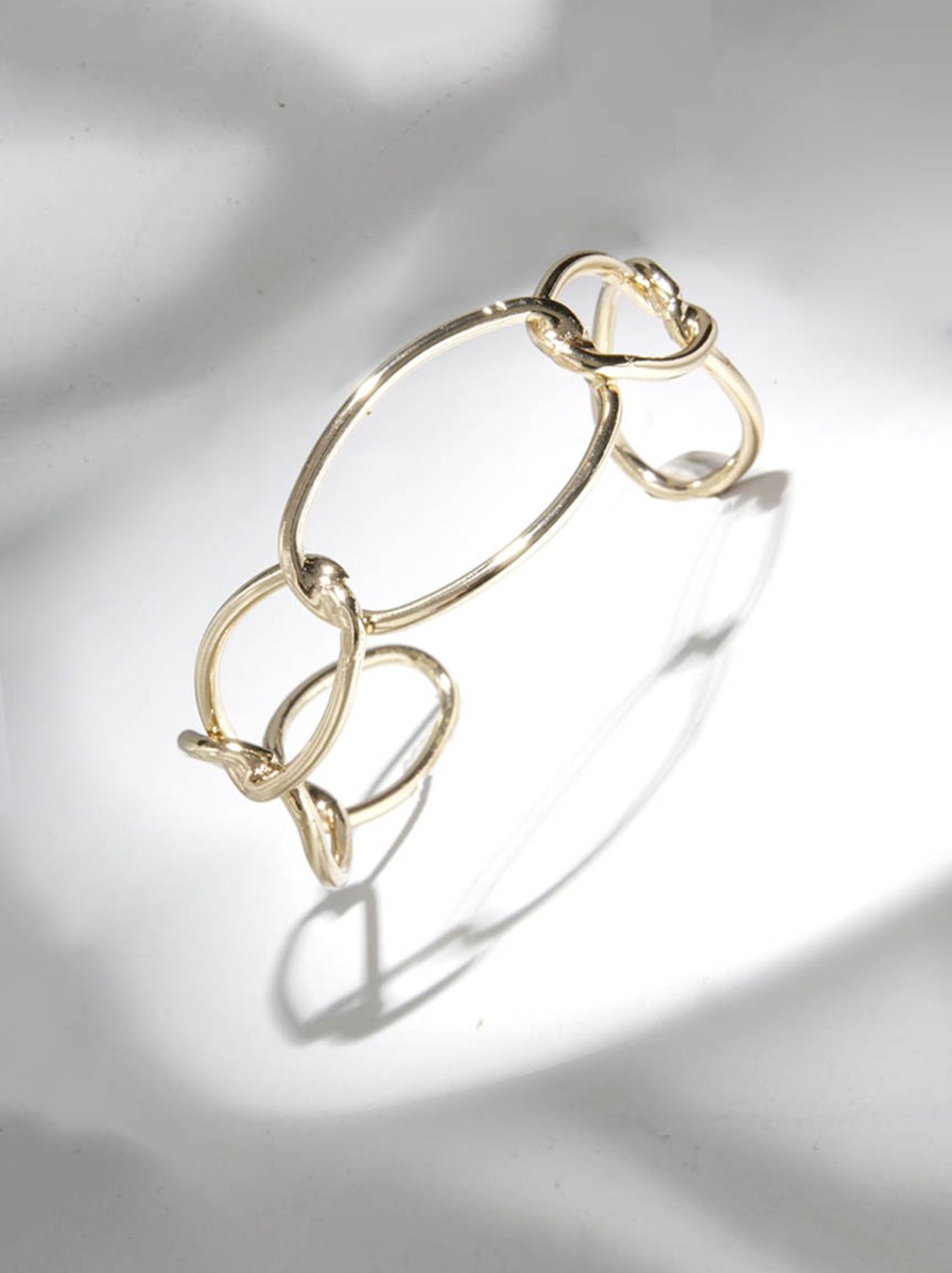 Women kismet Jewellery | Gold Link Cuff Bracelet