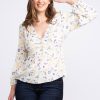 Women KISMET Shirts & Blouses | Lillian V Neck Peplum Blouse