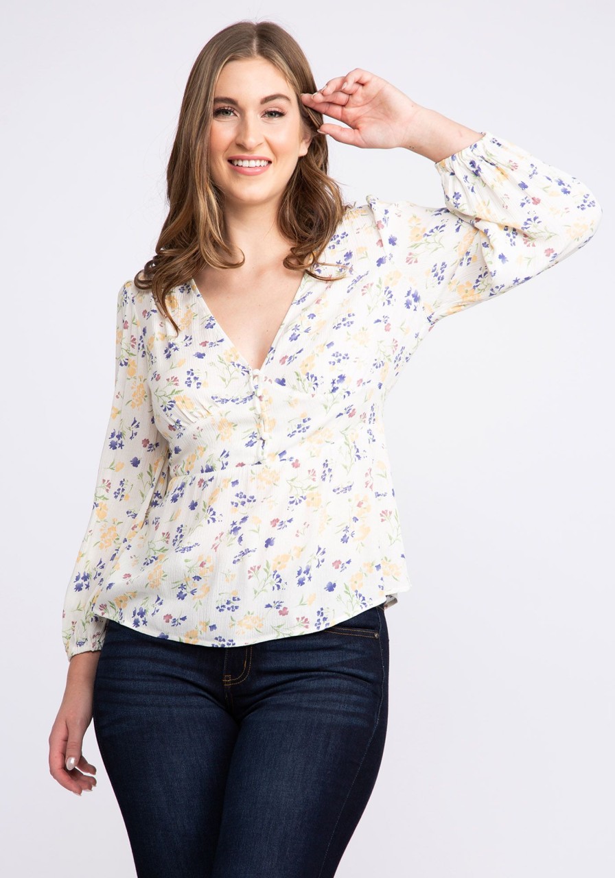 Women KISMET Shirts & Blouses | Lillian V Neck Peplum Blouse