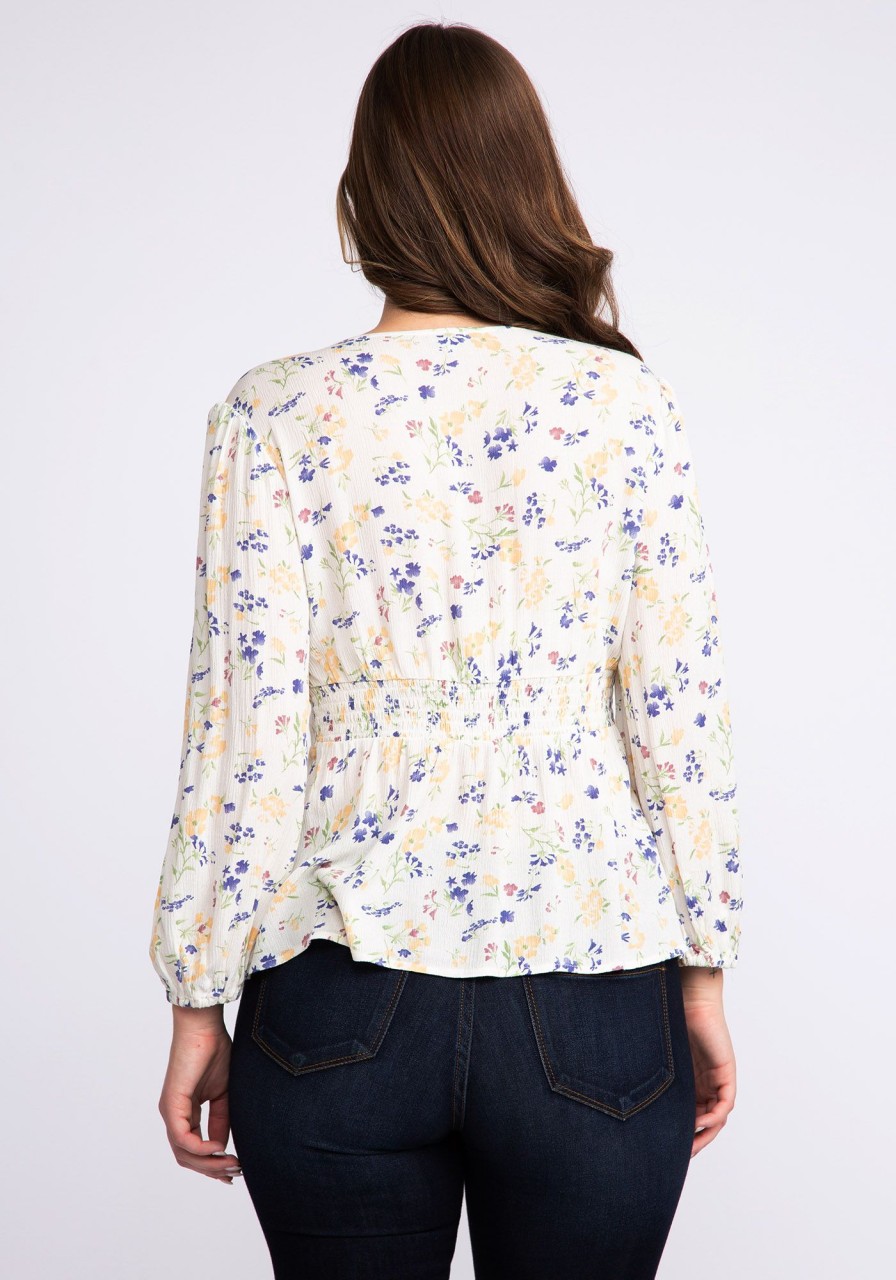 Women KISMET Shirts & Blouses | Lillian V Neck Peplum Blouse