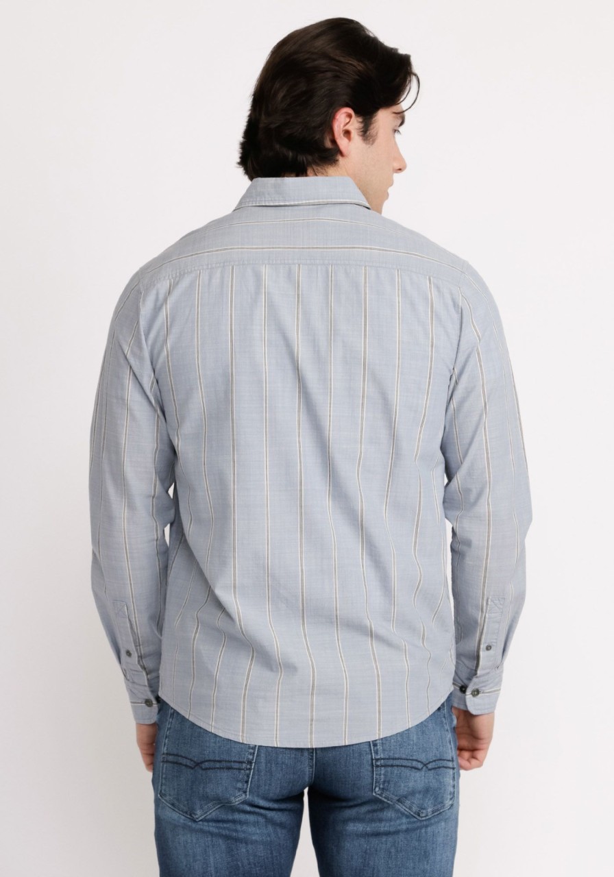 Men DISTILLERY Shirts | Joshua 2 Pocket Long Sleeve Shirt