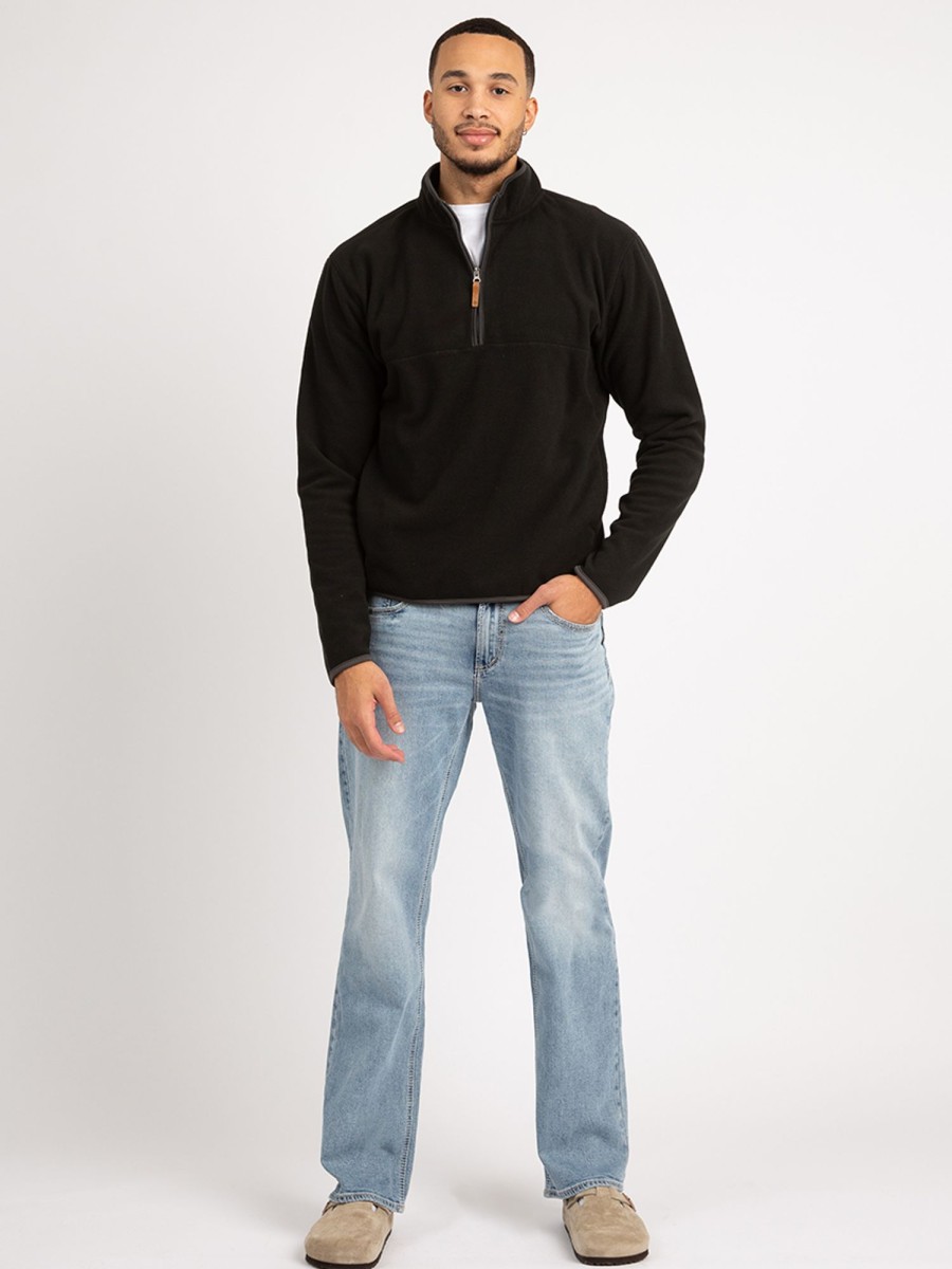 Men POINT ZERO Hoodies & Sweaters | Mock Zip Micro Polar Fleece