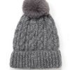 Women TRUE NORTH DENIM Hats & Touques | Women'S Cable Knit Pom-Pom Toque