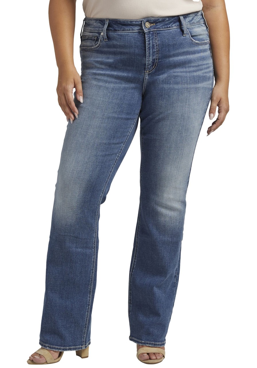 Women SILVER Bootcut Jeans | Mid Rise Slim Boot