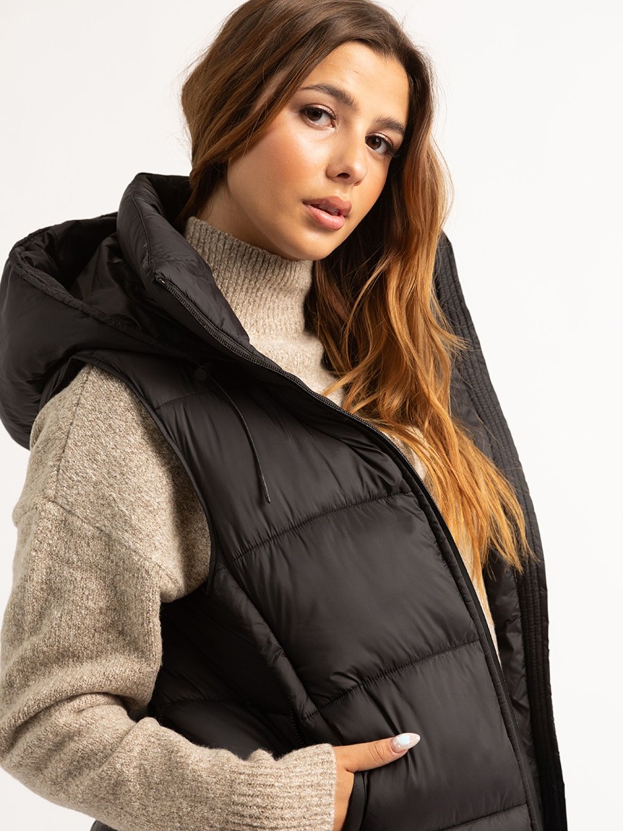 Women TRUE NORTH DENIM | Wisp Hooded Puffer Vest