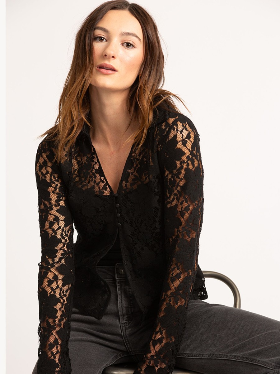 Women kismet Shirts & Blouses | Jaylyn Lace Button Front With Detachable Cami