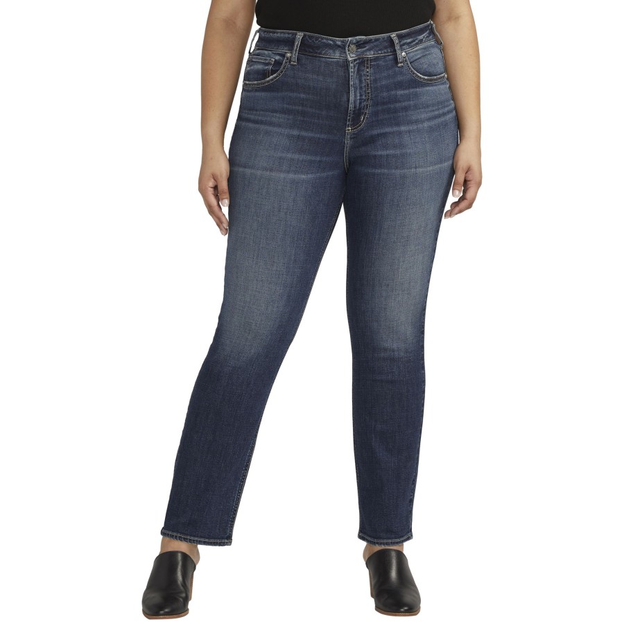 Women SILVER Straight Jeans | Avery Straight Leg Jean