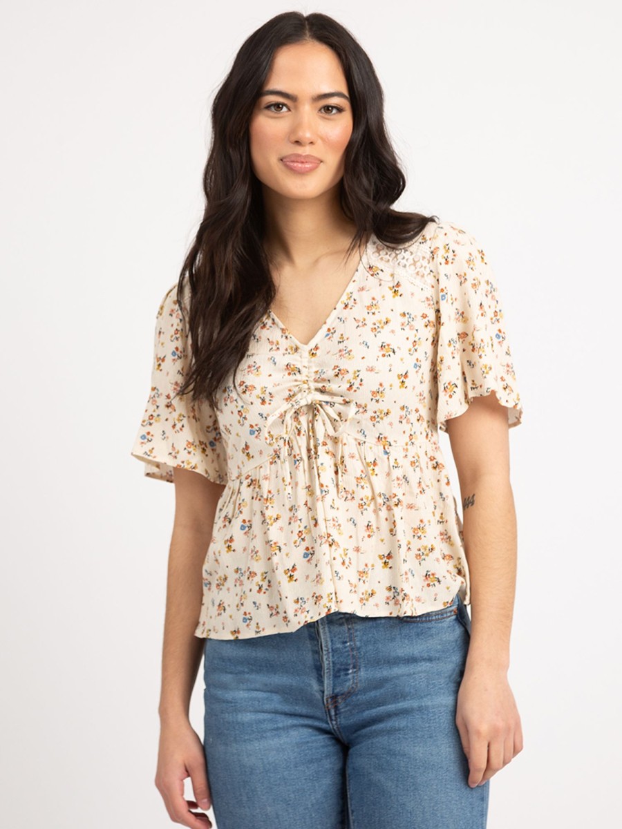 Women Bootlegger Shirts & Blouses | Wendi Short Sleeve Peplum Top