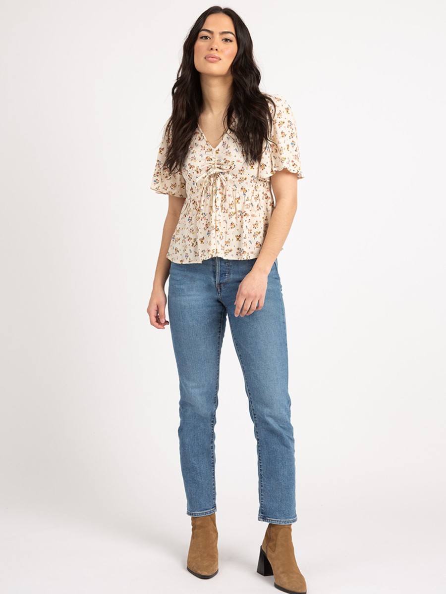 Women Bootlegger Shirts & Blouses | Wendi Short Sleeve Peplum Top