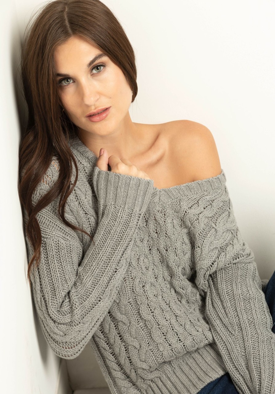 Women kismet Sweaters & Cardigans | Wanda Cable V-Neck Popover