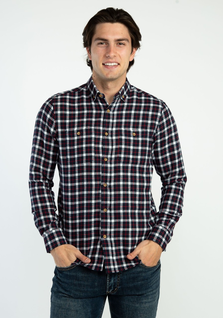 Men REPORT COLLECTION Shirts | Plaid Flannel Shirt