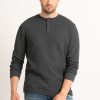 Men SILVER JEANS CO. Long Sleeve T-Shirts | Acid Wash Long Sleeve Henley Shirt