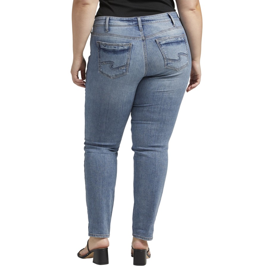 Women SILVER Straight Jeans | Suki Mid Rise Straight Leg