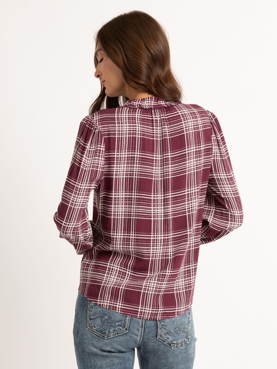 Women kismet Shirts & Blouses | Sybil Plaid Long-Sleeve