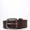 Men SILVER Belts | Men'S Leather Belt With Stitched Loop