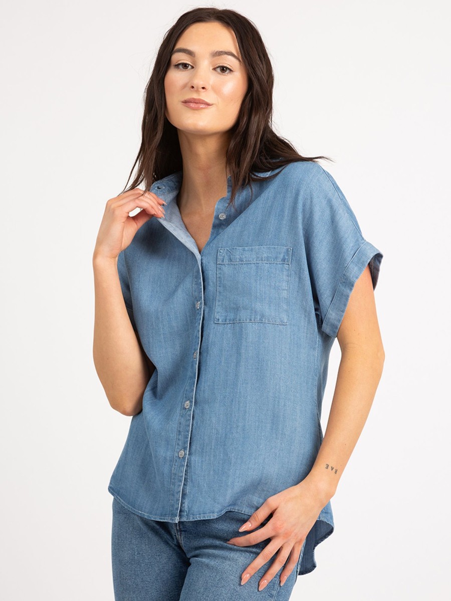 Women BOOTLEGGER Shirts & Blouses | Kida Short Sleeve Button Up Shirt