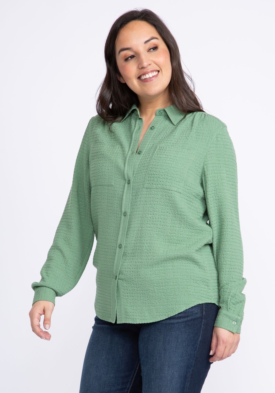 Women KISMET Shirts & Blouses | Maude Textured Button Front Shirt