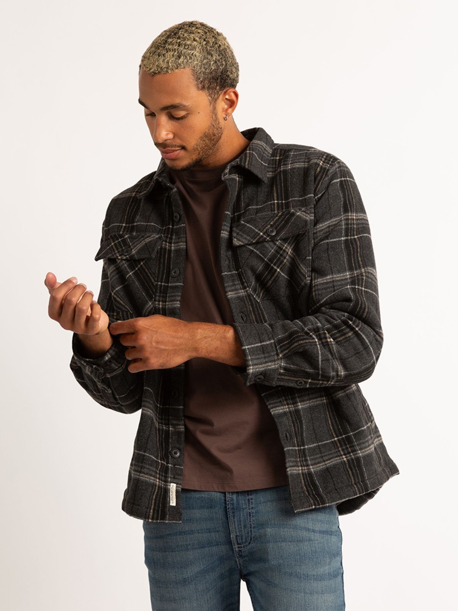 Men PROJEK RAW | Plaid Sherpa Lined Heavy Overshirt