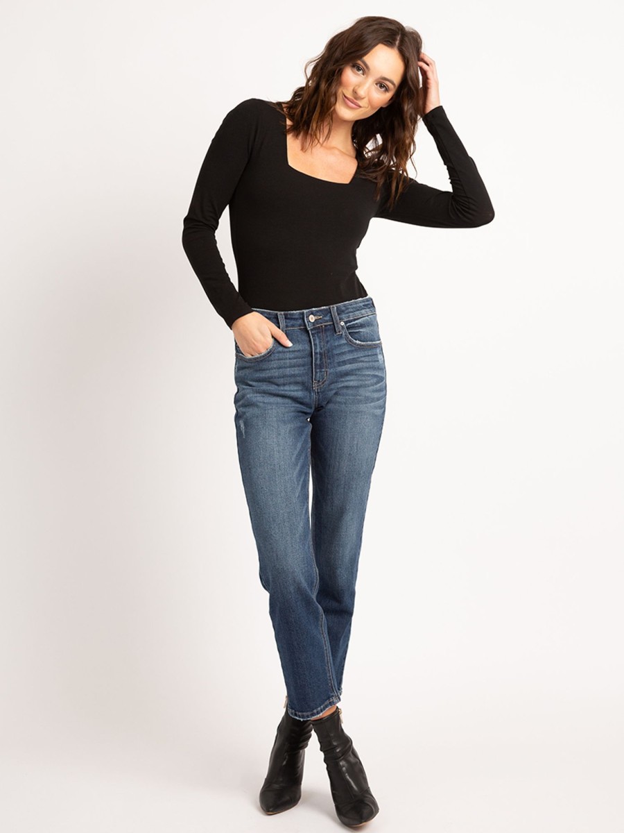 Women KANCAN Straight Jeans | Mid-Rise Slim Straight Jean