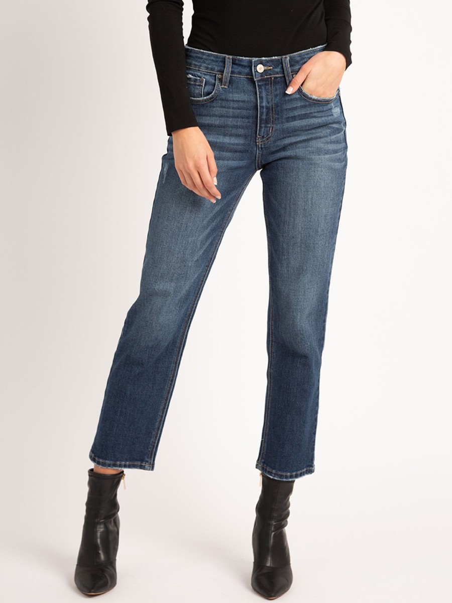 Women KANCAN Straight Jeans | Mid-Rise Slim Straight Jean