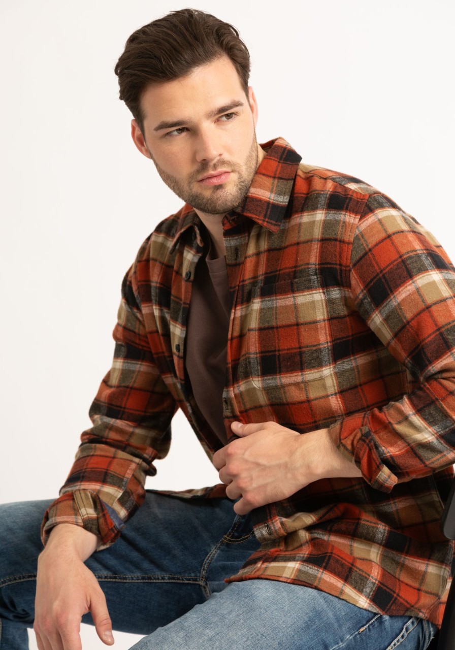 Men SILVER JEANS CO. Shirts | Flannel Long Sleeve Shirt